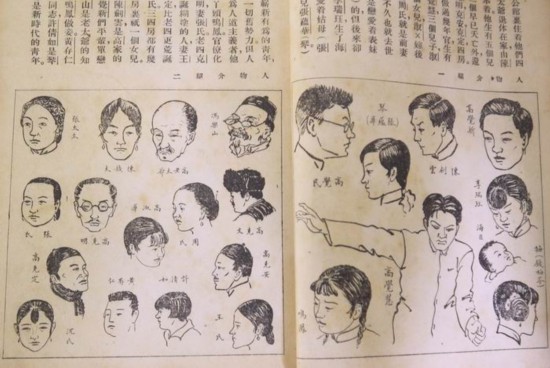 費(fèi)新我（繪）、錢君匋（文字說明）合作，萬(wàn)葉書店出版連環(huán)畫《家》中的人物造型